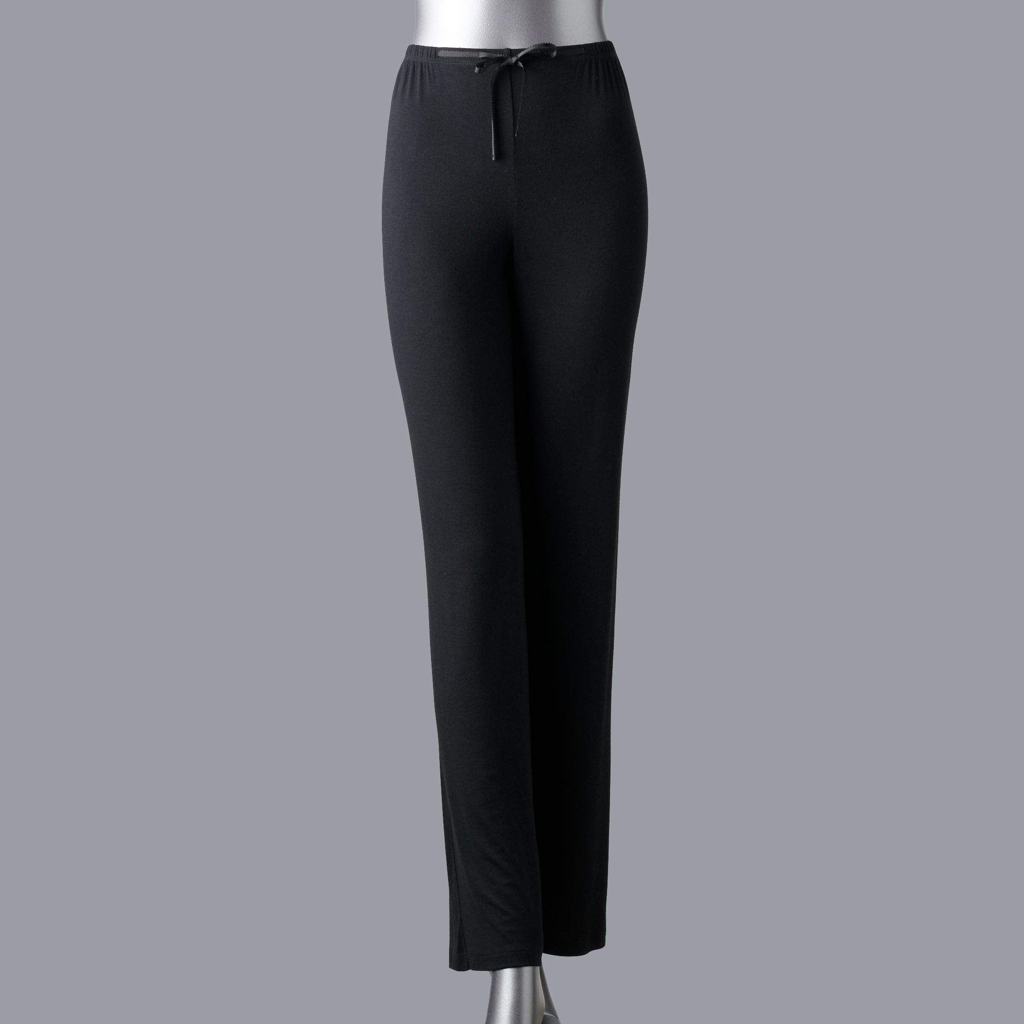 Миниатюрный размер Simply Vera Роскошные базовые пижамные штаны Vera Wang Simply Vera Vera Wang, черный