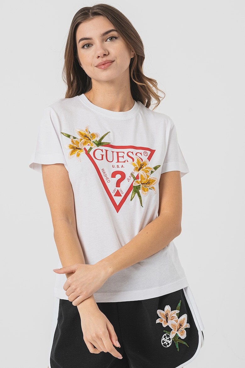 

Фитнес-Футболка с цветочной вышивкой Guess, красный