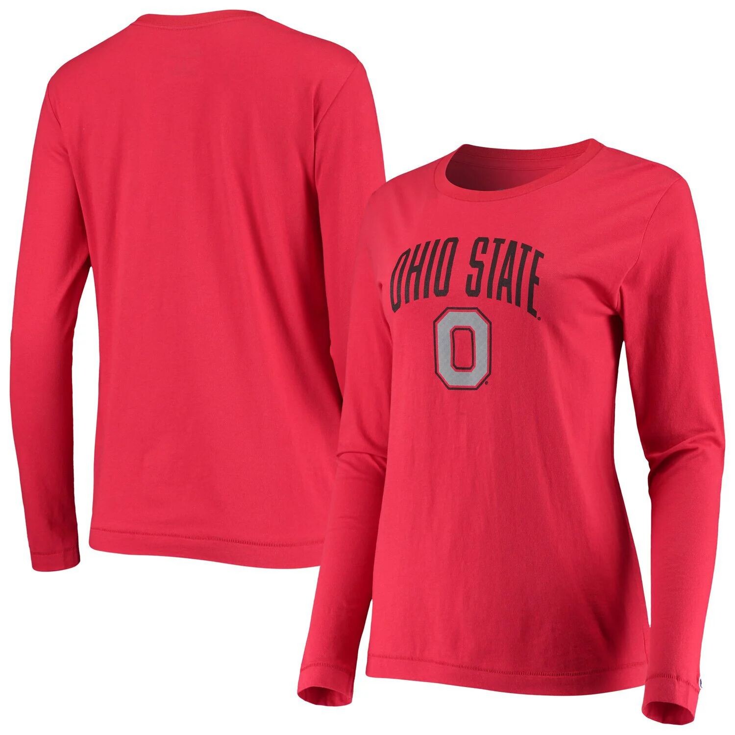 

Женская футболка с длинным рукавом и логотипом Champion Scarlet Ohio State Buckeyes University Arch Champion