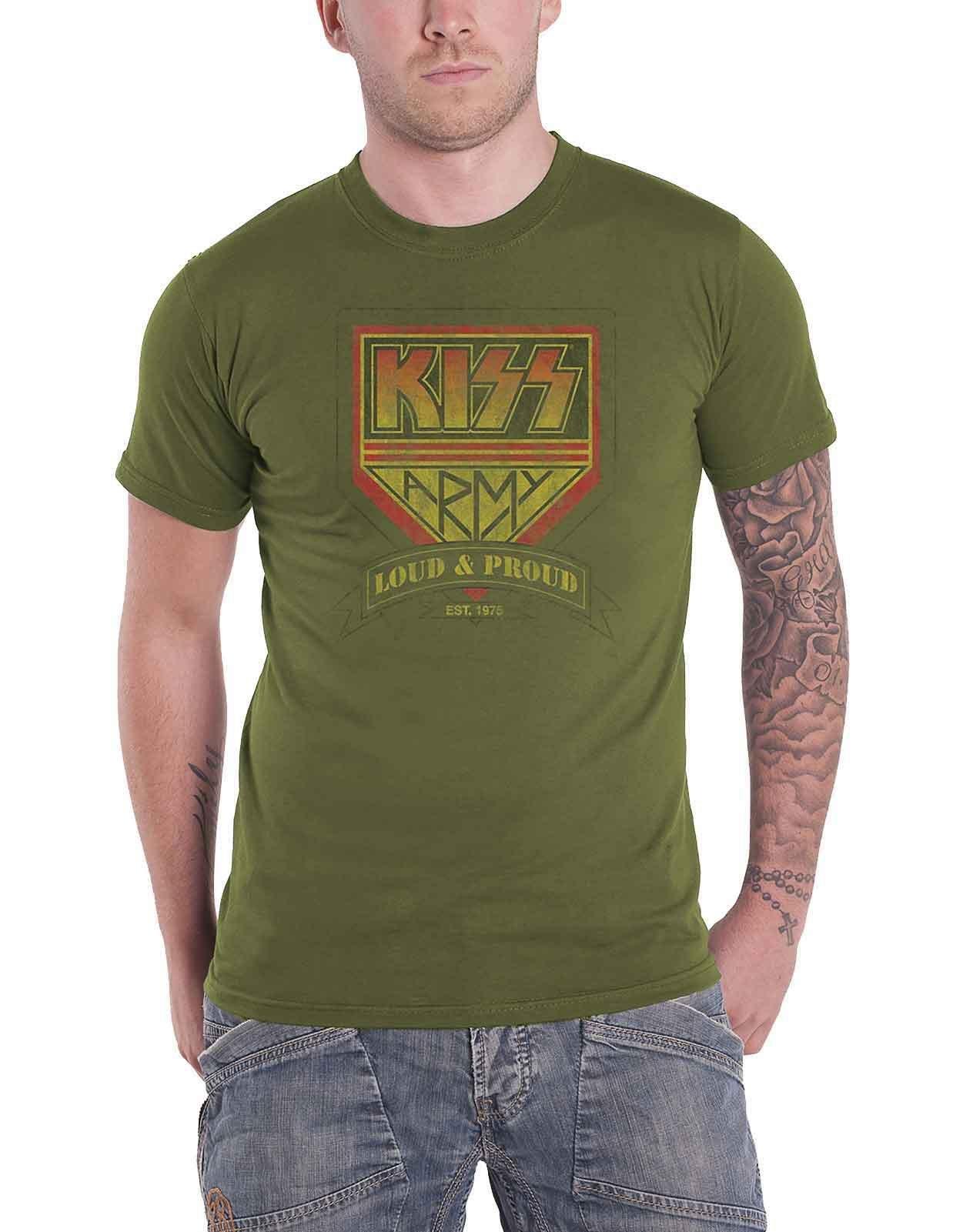 Футболка «Громкая и гордая» KISS, зеленый темно фиолетовая мужская черная футболка с графическим рисунком футболка с фанатом рок группы размер s 3xl модная футболка топ футболка