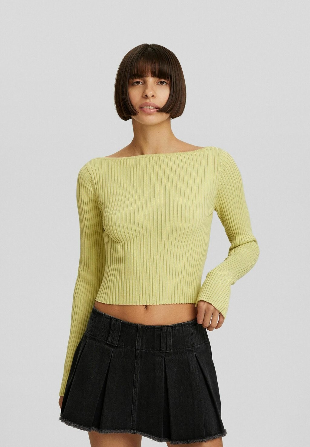 

Вязаный свитер BOAT NECK Bershka, цвет evergreen
