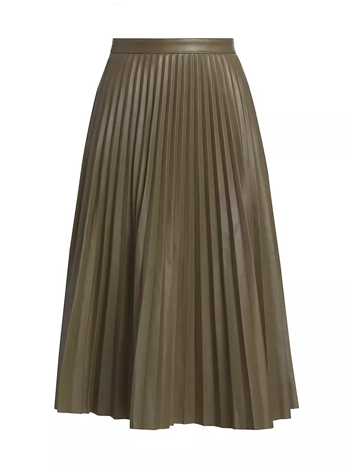 

Плиссированная юбка-миди из искусственной кожи Proenza Schouler White Label, цвет wood