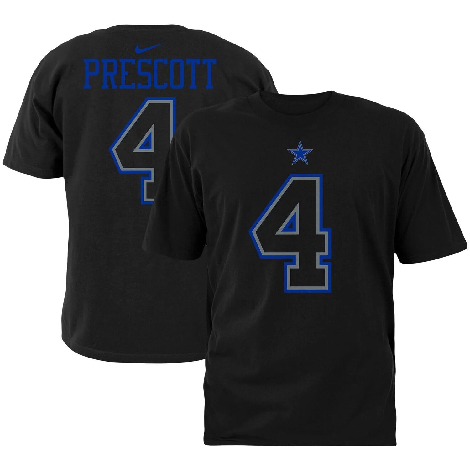 

Мужская черная футболка с именем и номером игрока Dak Prescott Dallas Cowboys Nike, Черный