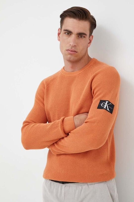 

Хлопковый свитер Calvin Klein Jeans, оранжевый