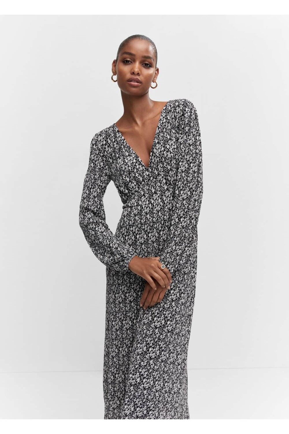 

Платье с узором пейсли Mango, черный