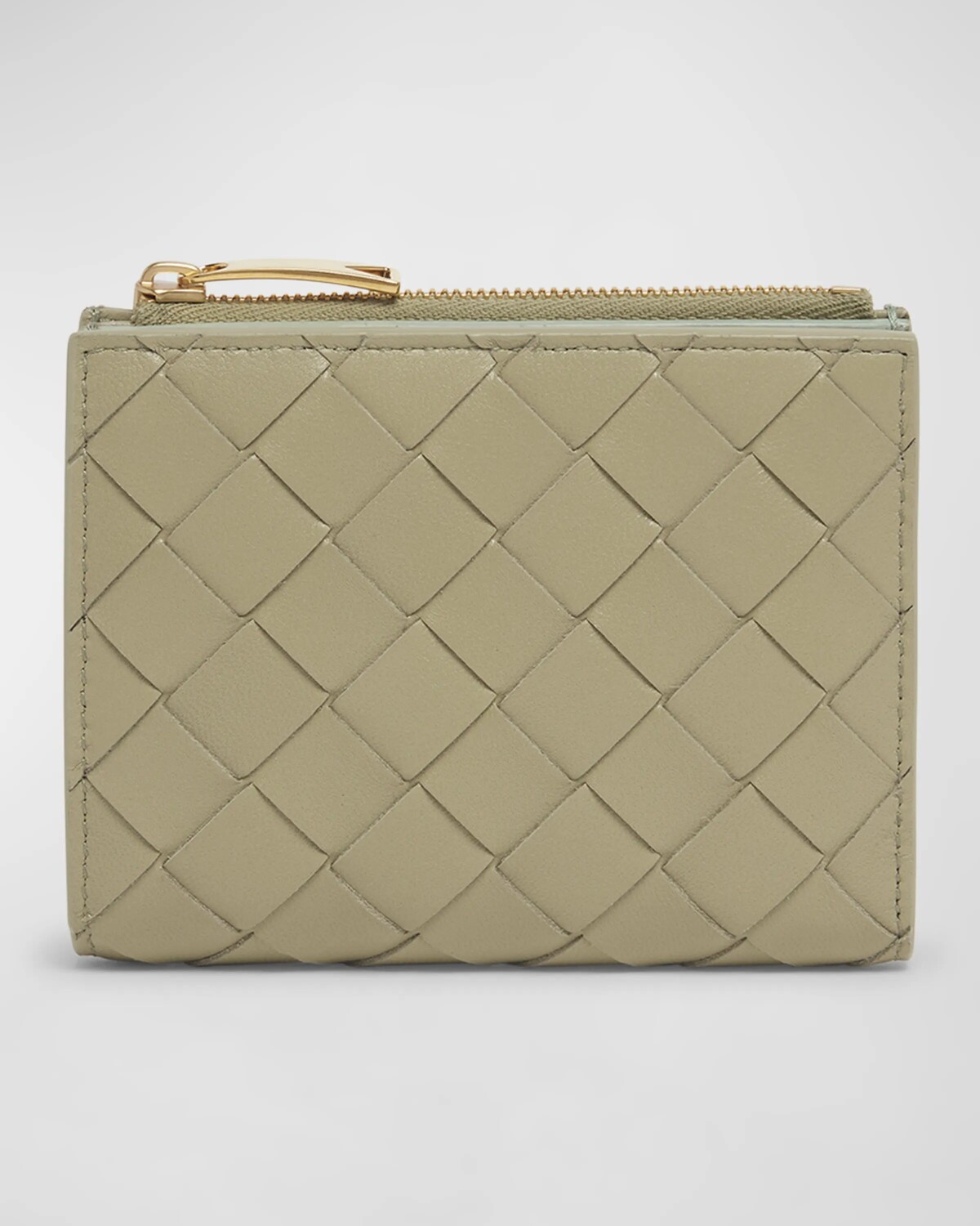

Маленький кожаный кошелек двойного сложения Bottega Veneta, цвет Tratrane