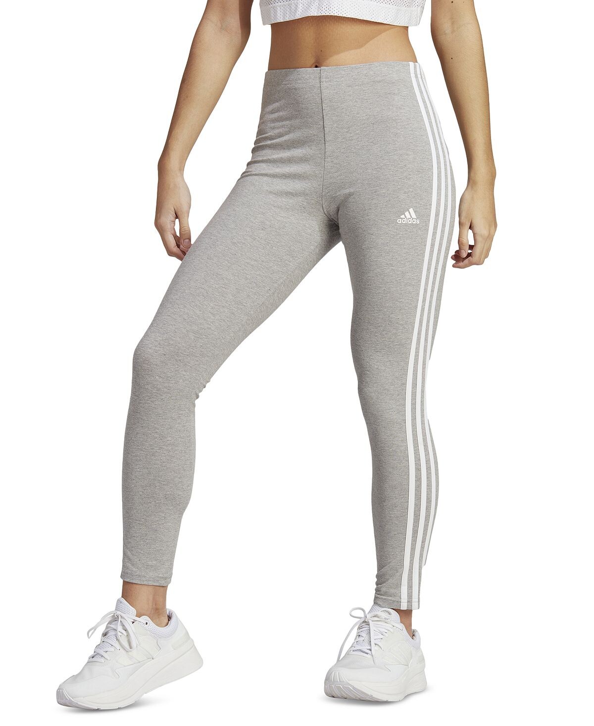 

Женские трикотажные леггинсы с высокой талией и тремя полосками Essentials adidas