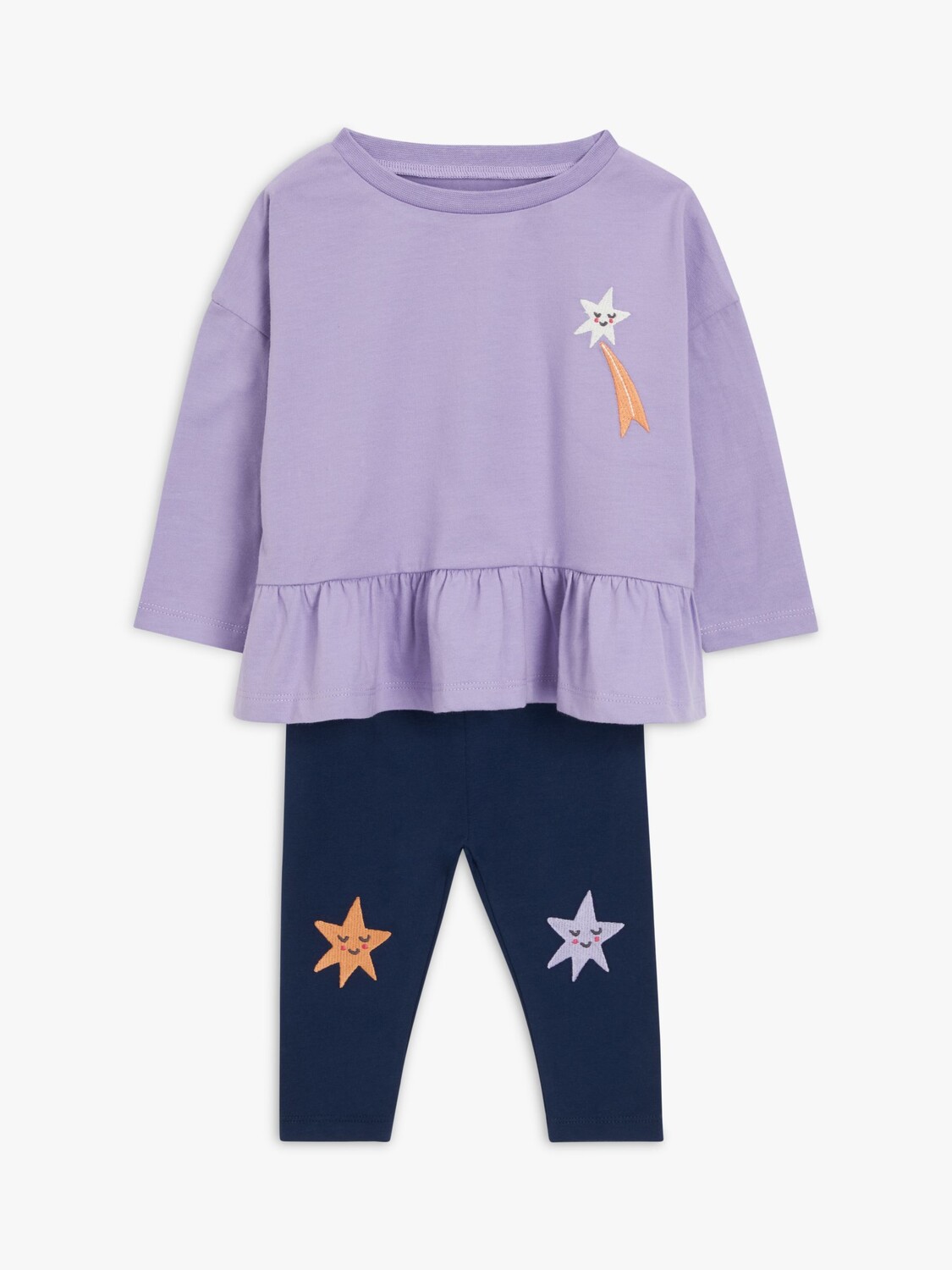 

Комплект из топа и леггинсов Baby Star John Lewis ANYDAY, фиолетовый/мульти