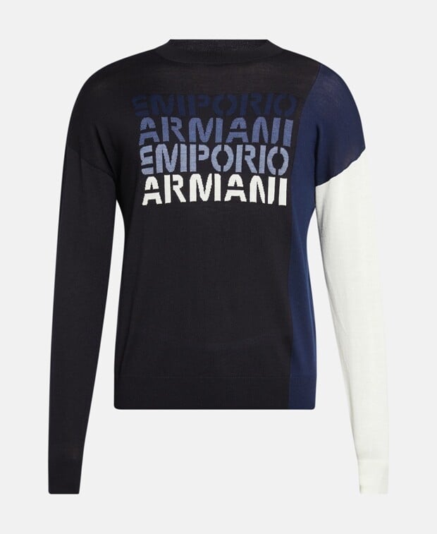 

Шерстяной джемпер Armani Exchange, темно-синий