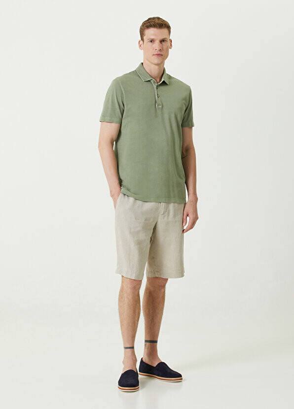

Бежевые льняные бермуды Zegna