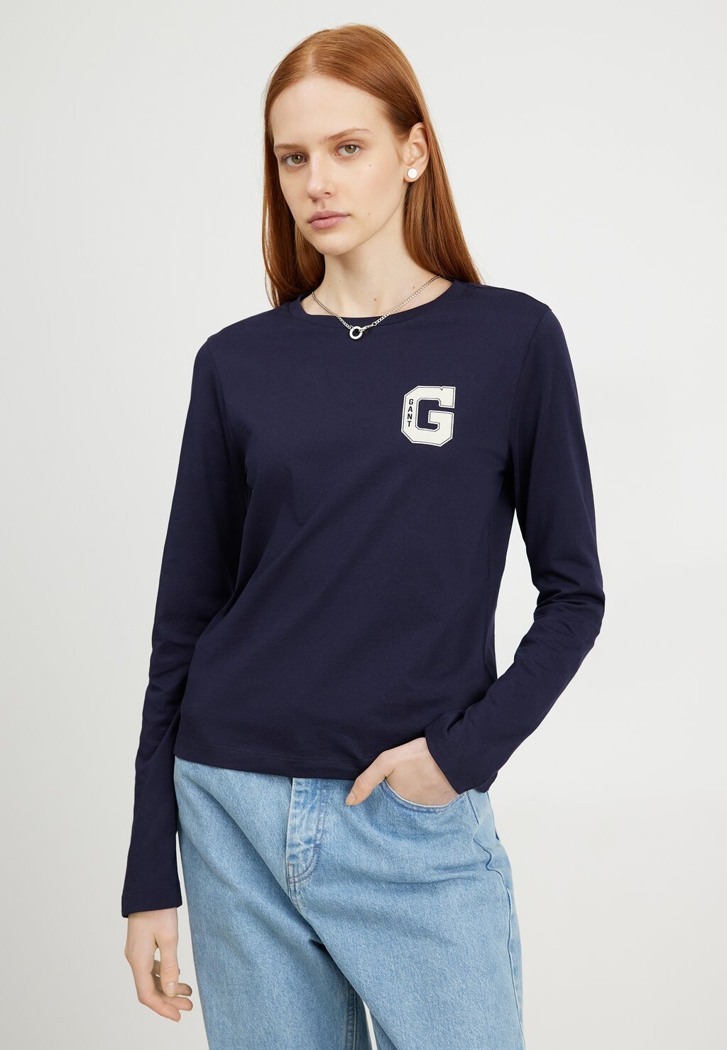 

Топ с длинными рукавами GANT REG C-NECK, цвет evening blue