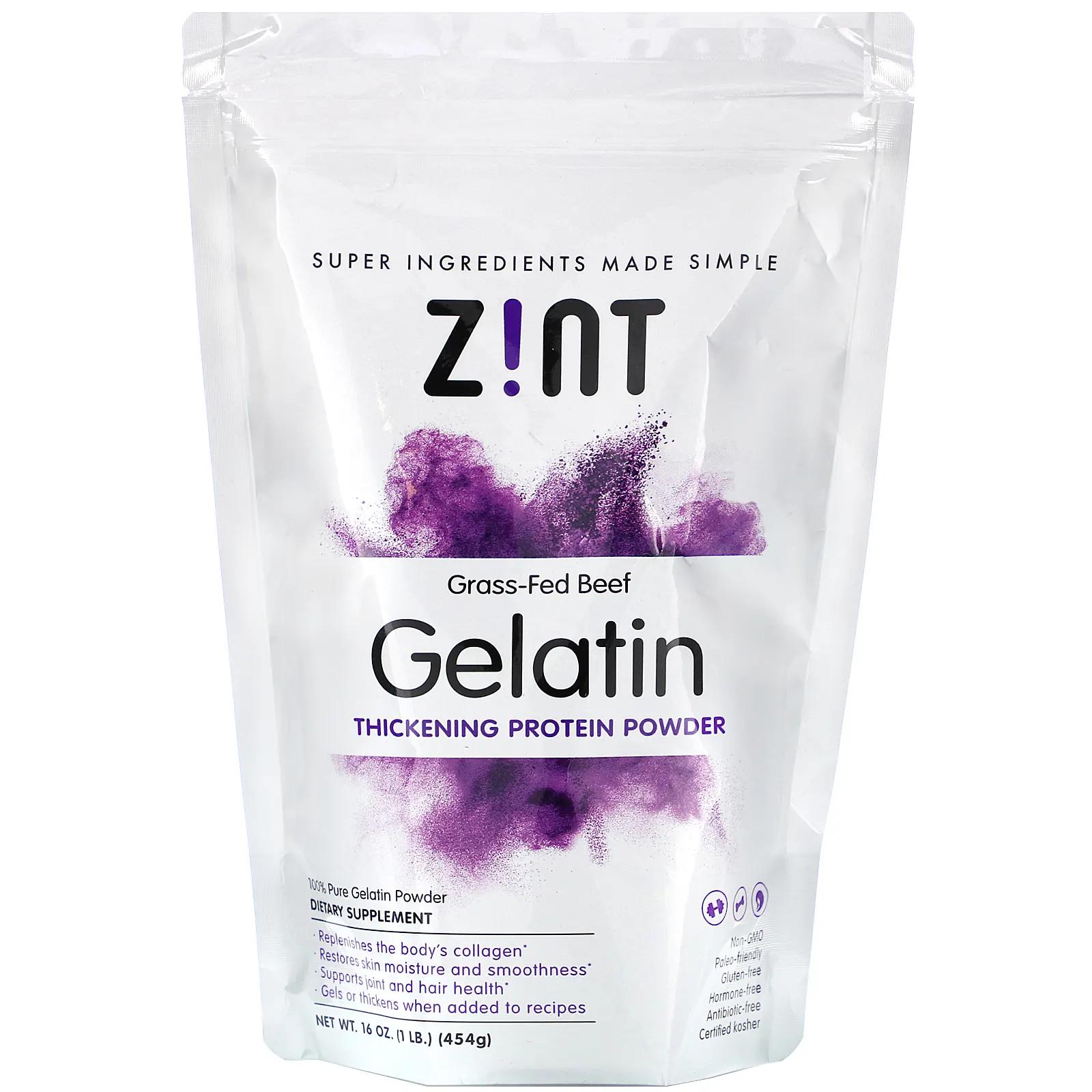 Zint Beef Gelatin Чистый Протеин 16 унций (454г)