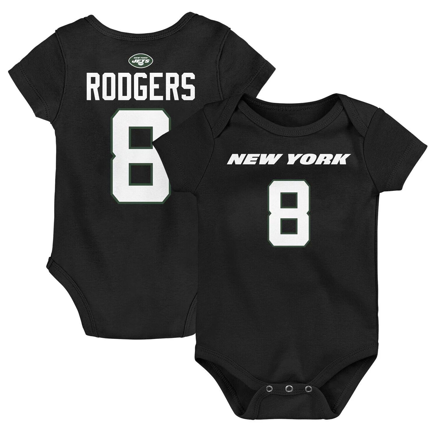 

Черное боди с именем и номером игрока New York Aaron Rodgers New York Jets Outerstuff