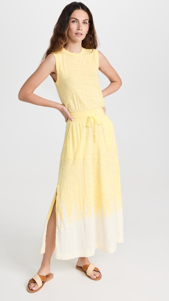 

Платье ATM Anthony Thomas Melillo Slub Jersey with Jagged Dip Dye Sleeveless