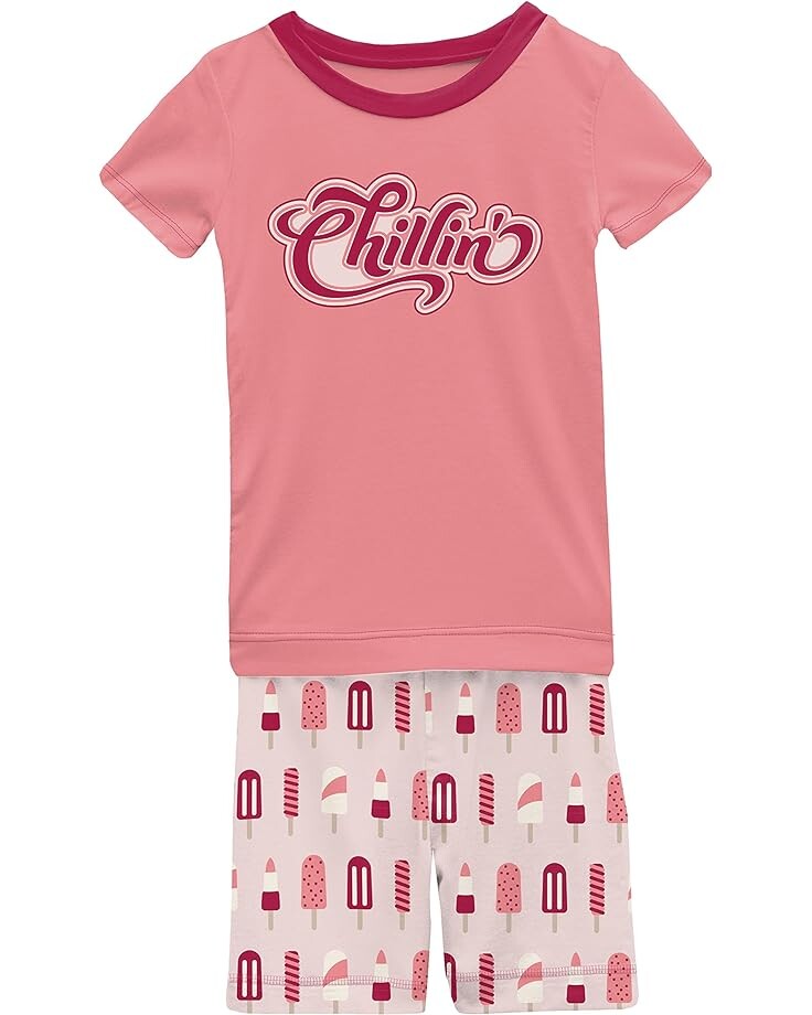 

Пижамный комплект Kickee Pants Short Sleeve Graphic Pajama Set with Shorts, цвет Macaroon Popsicles