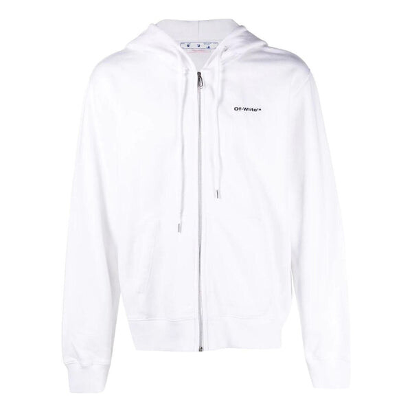 

Толстовка Off-White Diag-Print Zip-Up Hoodie, белый