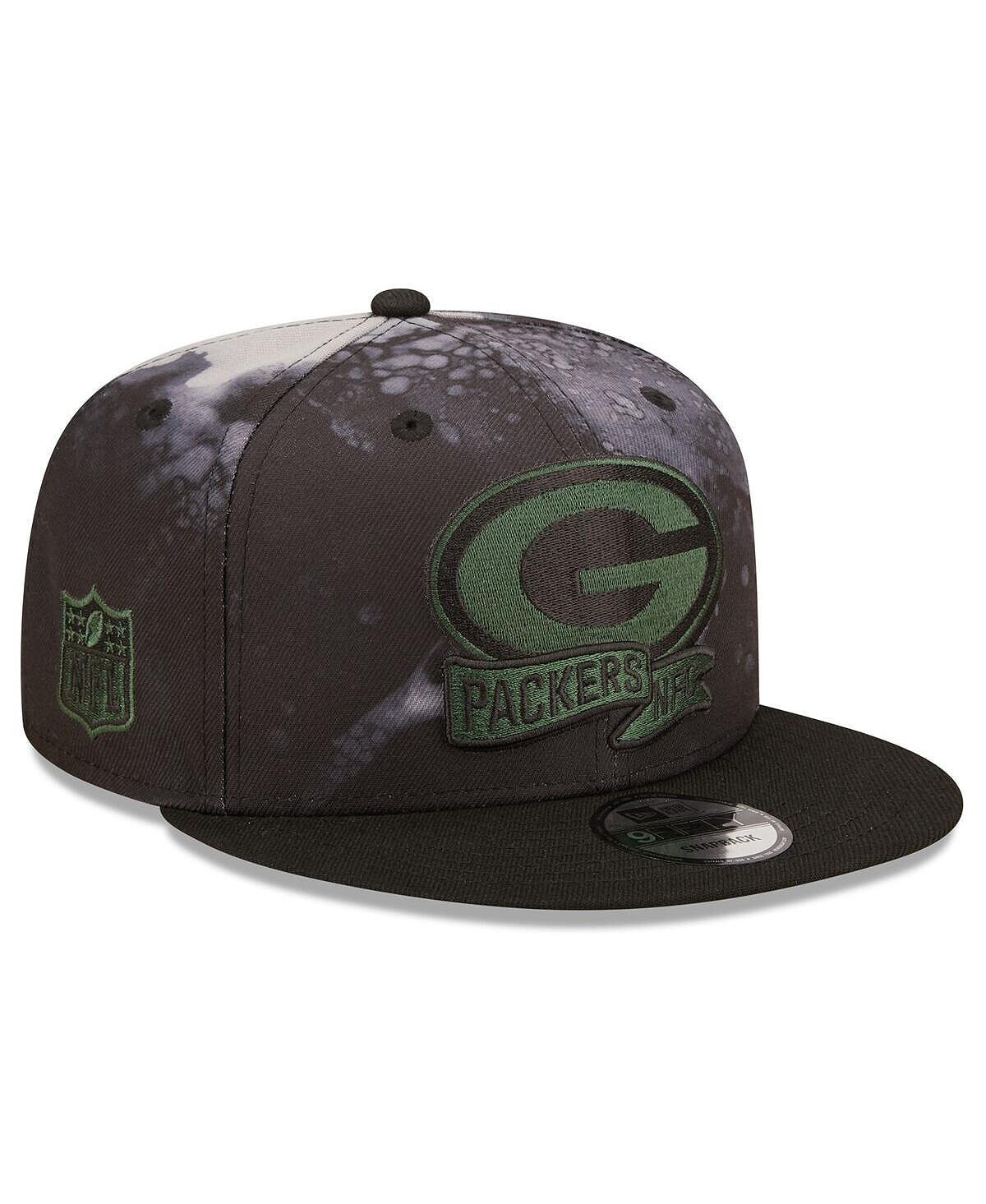 

Мужская черная кепка Green Bay Packers Ink Dye 2022 Sideline 9FIFTY Snapback New Era