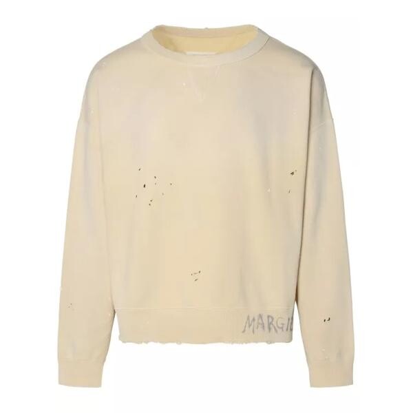 

Футболка cream cotton sweatshirt Maison Margiela, бежевый