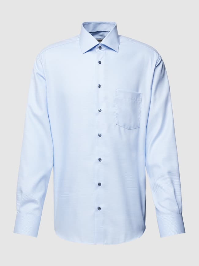 Деловая рубашка современного кроя с воротником «Кент» Eterna, синий цена и фото