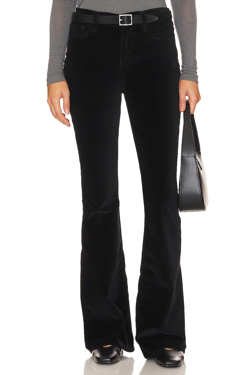 

Брюки FRAME Le High Flare Velveteen, черный