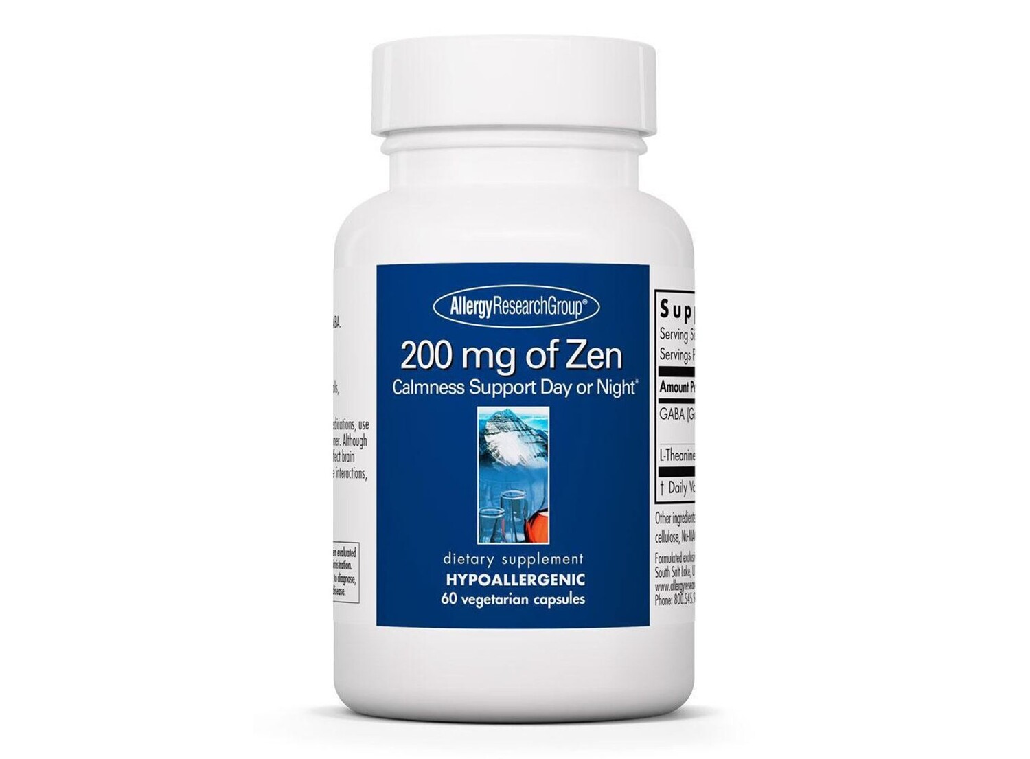 

Allergy Research Group, 200 мг Zen, 60 вегетарианских капсул ARG