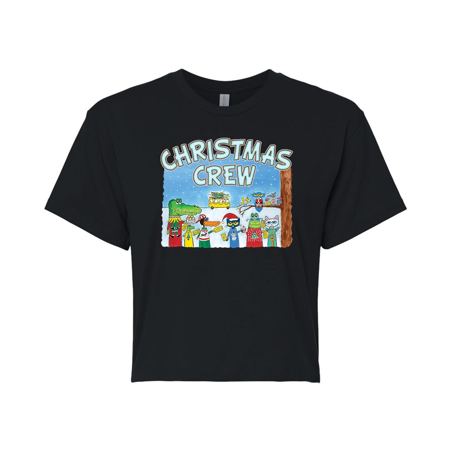 

Укороченная футболка с рисунком Pete The Cat Christmas Crew для юниоров Licensed Character