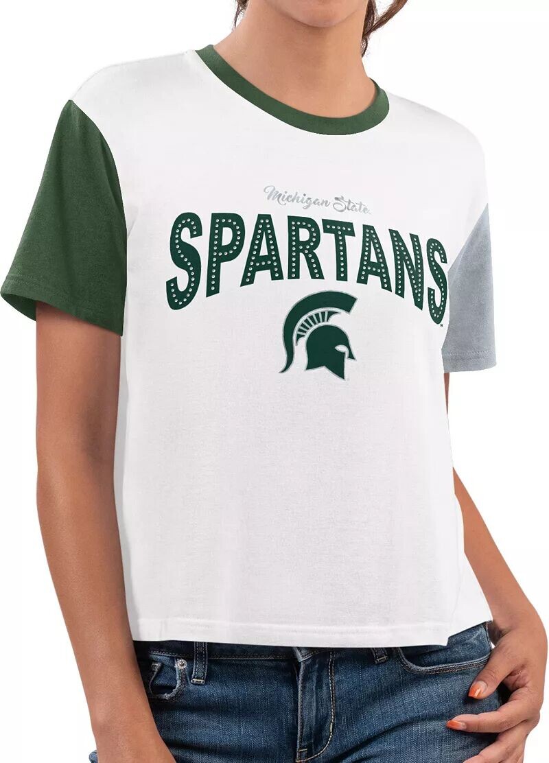 

Женская белая футболка Spartans G-III for Her Michigan State Spartans