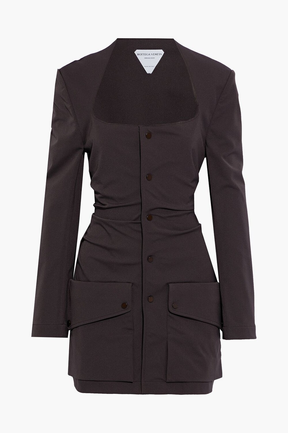 

Куртка из эластичного габардина со сборками BOTTEGA VENETA, шоколад, Черный