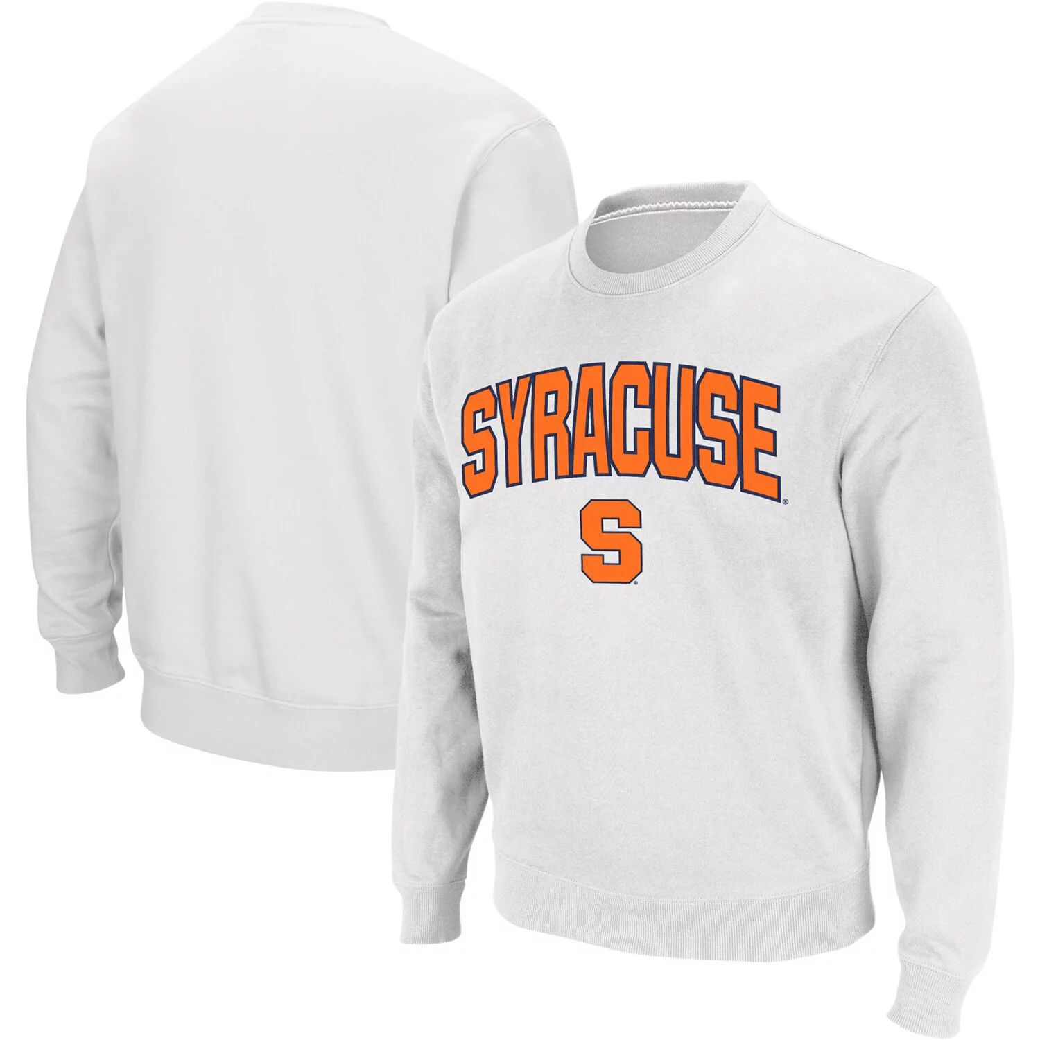 

Мужской белый свитшот с круглым вырезом Syracuse Orange с аркой и логотипом Colosseum