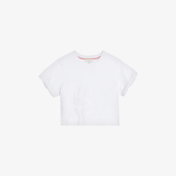 

Футболка Carmyn из хлопка с цветочным тиснением Ted Baker, белый