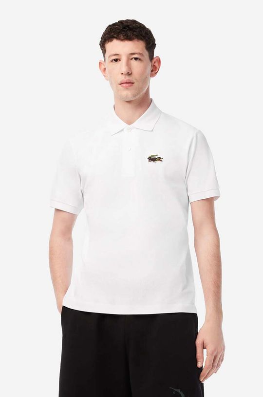 Хлопковая рубашка-поло для Netflix Lacoste, белый цена и фото