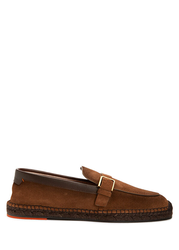 

Мужские кожаные эспадрильи с коричневым поясом Santoni