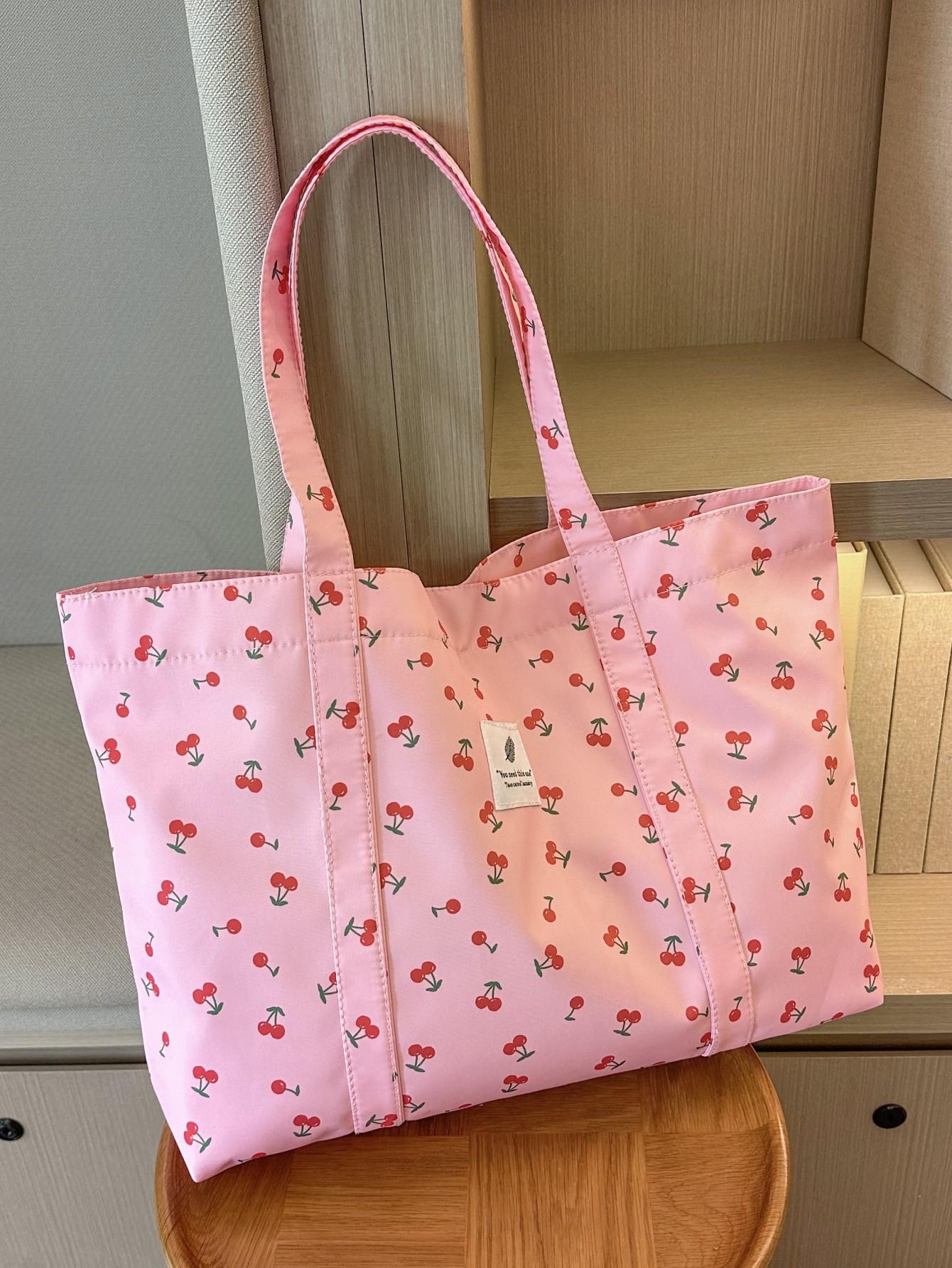 Модная сумка для милой девушки с розовой клубникой и вишней через плечо, детский розовый
