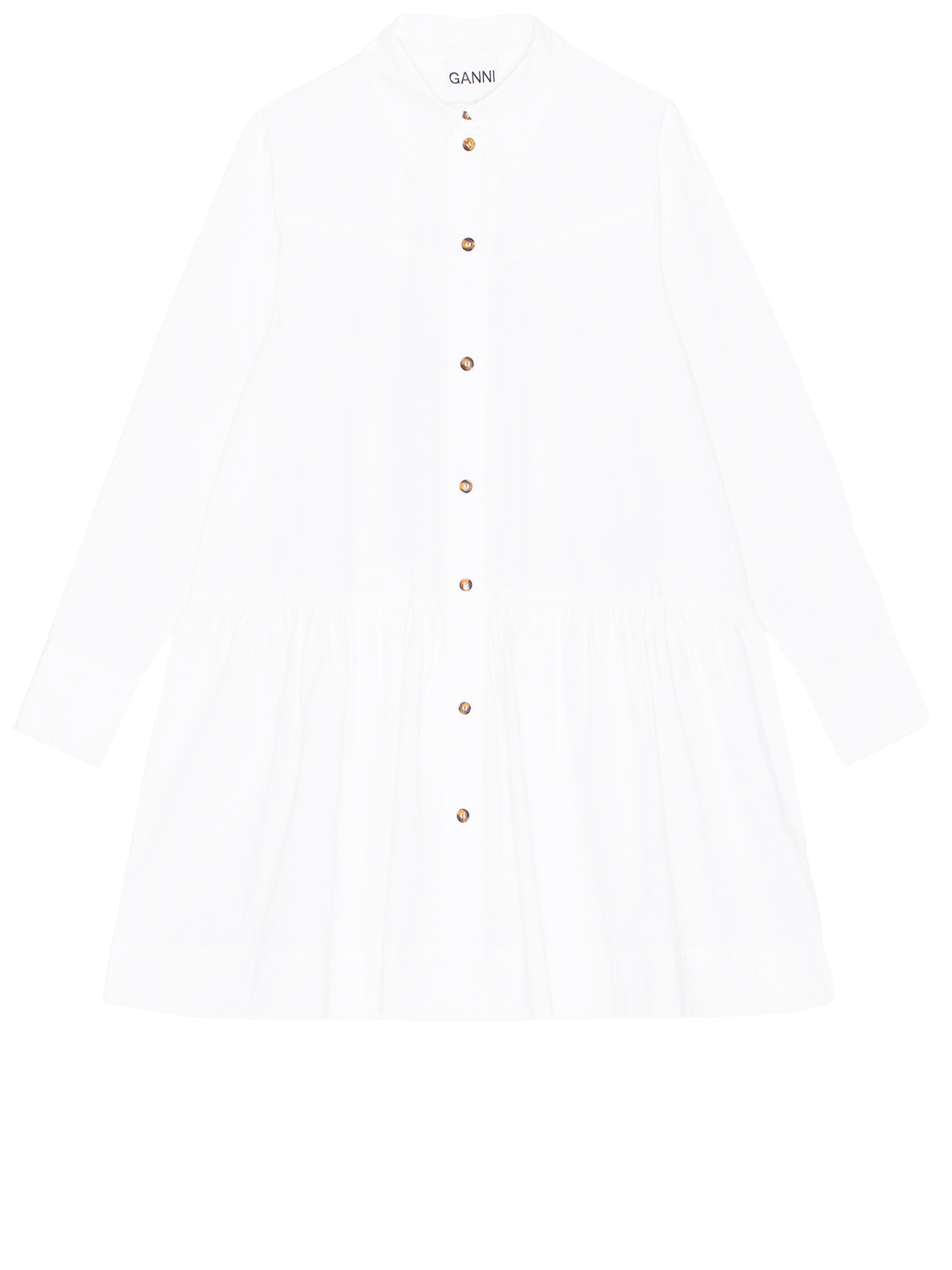Платье Ganni Mini shirt, белый