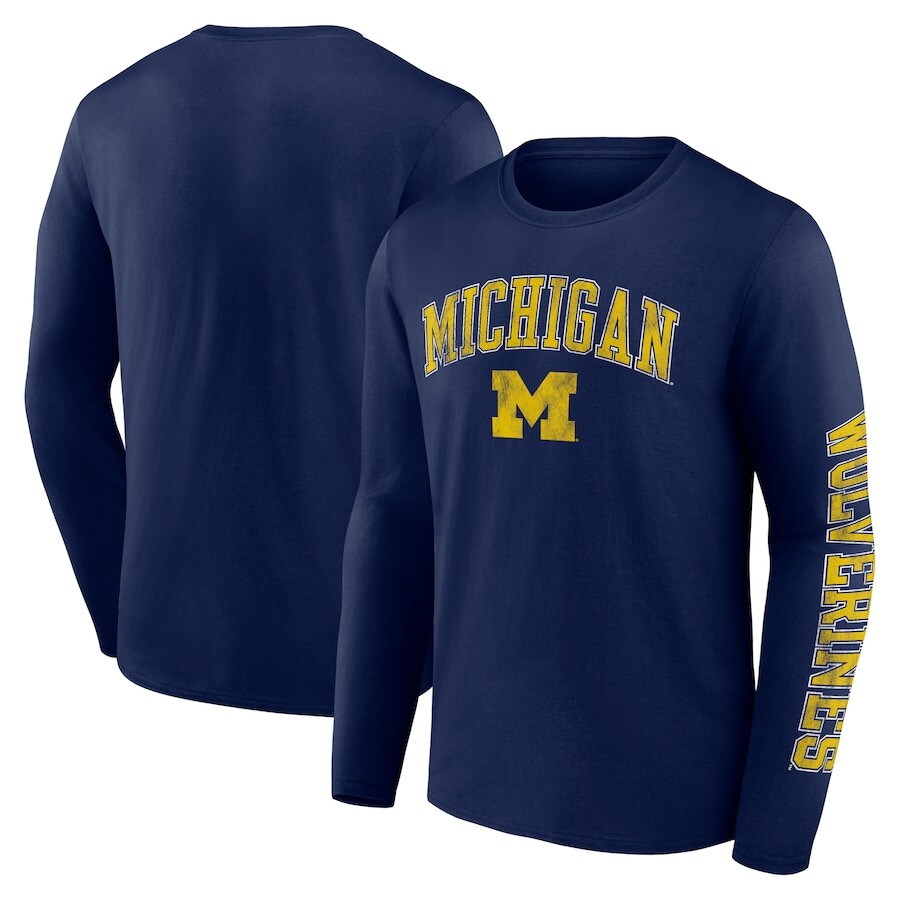 

Футболка с длинным рукавом Fanatics Branded Michigan Wolverines, нави