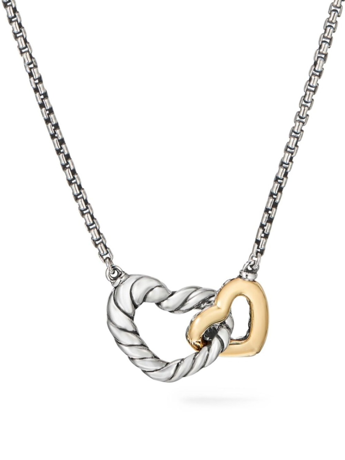 

Серебряное колье Cable Collectibles с логотипом Interlocking Hearts David Yurman, серебряный