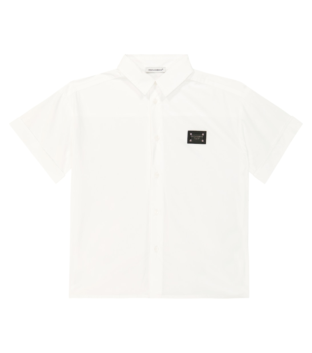 Рубашка из хлопкового джерси с логотипом Dolce&Gabbana, белый худи на молнии из хлопкового джерси с логотипом dolce