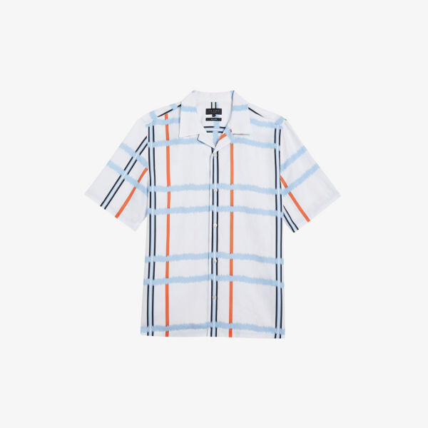 

Рубашка из смесовой ткани в клетку gardon Ted Baker, белый