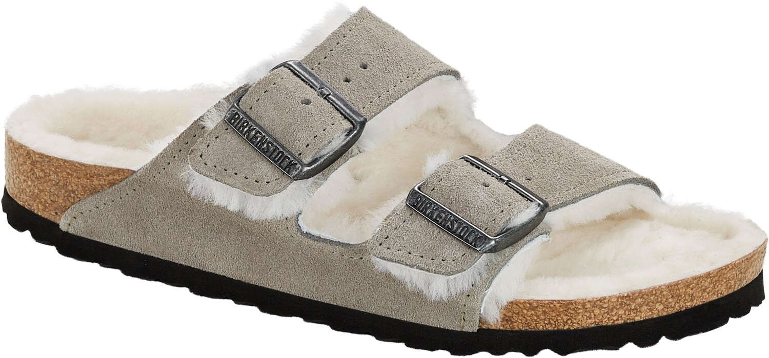 

Сандалии из овчины «Аризона» — женские Birkenstock, серый