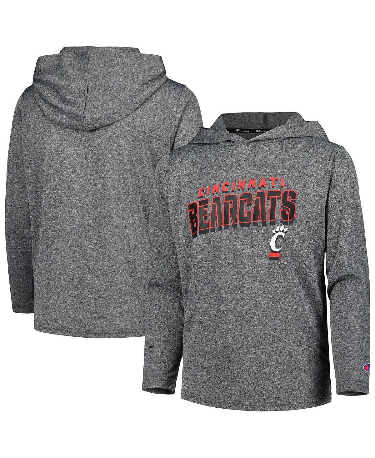 

Толстовка с капюшоном Big Boys Heather Charcoal Cincinnati Bearcats Impact, футболка с длинными рукавами Champion