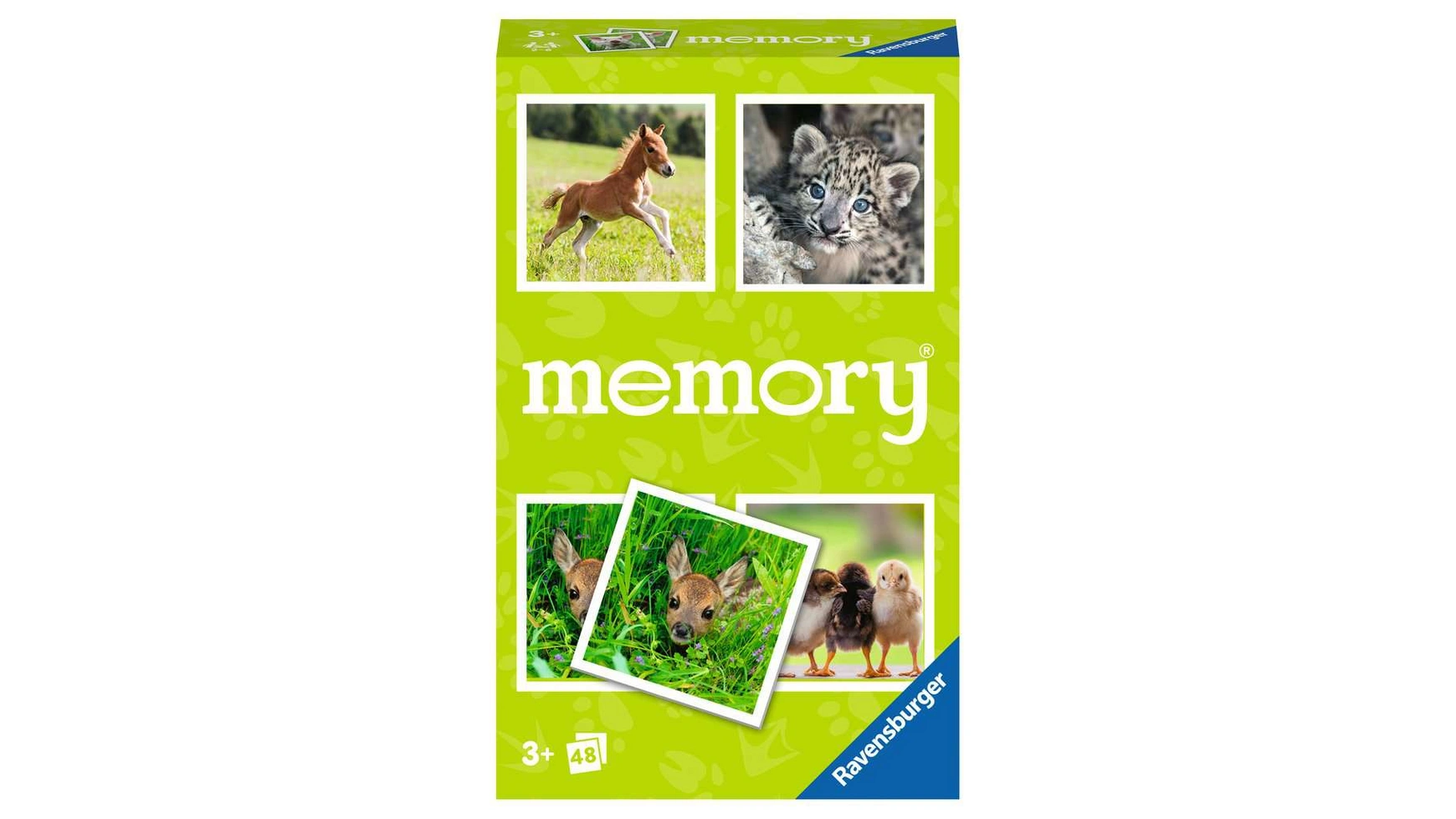 Ravensburger Spiele Animal Baby Memory, классическая игра для любителей животных, игра на память для 2–6 игроков в возрасте от 3 лет и старше