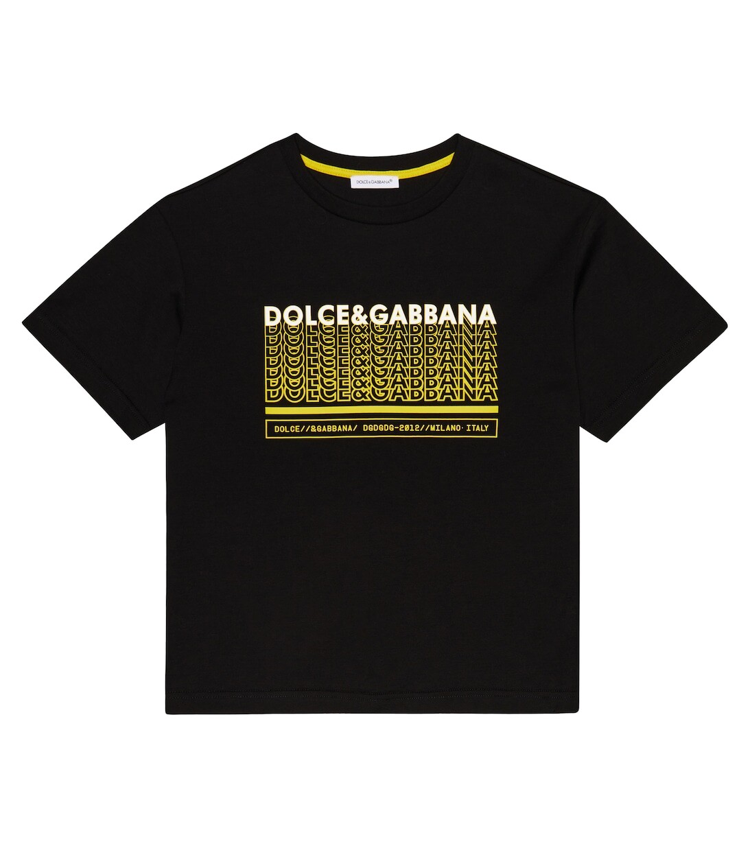 

Футболка из хлопкового джерси с логотипом Dolce&Gabbana, черный