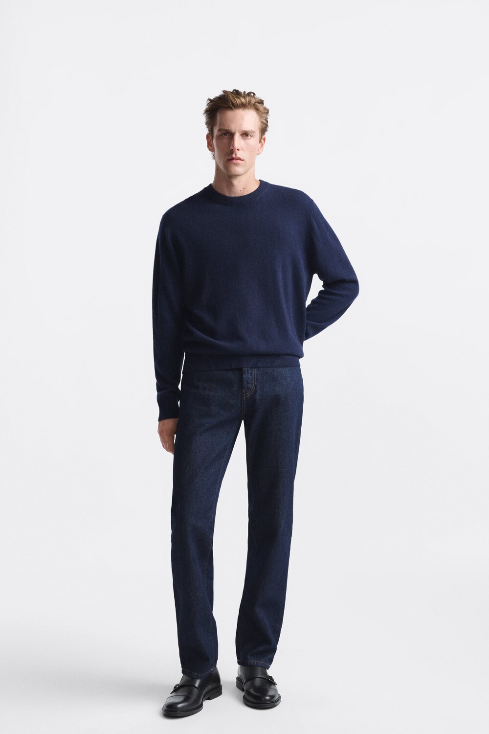 

Кожаные туфли монк Zara, черный