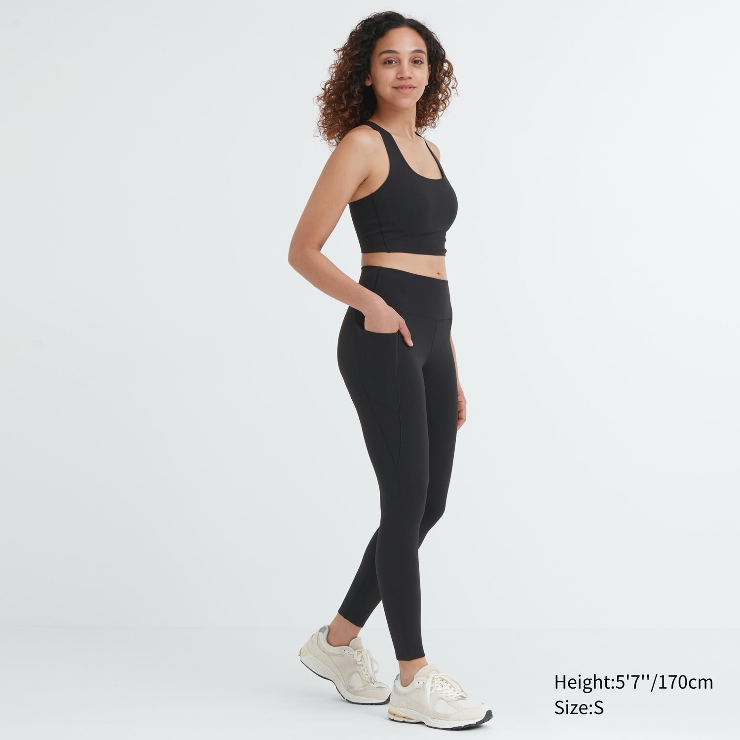 

Леггинсы UNIQLO Airism с уф-защитой и карманом, черный