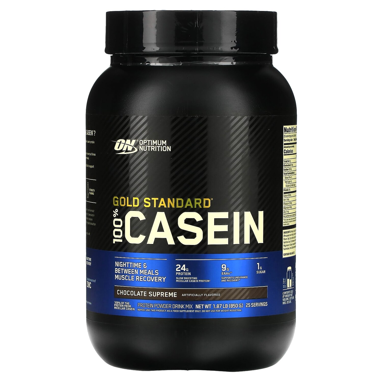 

100% казеин, Gold Standard, Chocolate Supreme, 850 г (1,87 фунта), Optimum Nutrition
