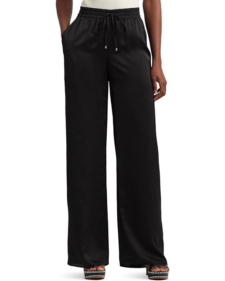 

Брюки LAUREN Ralph Lauren Satin Charmeuse Wide-Leg, черный