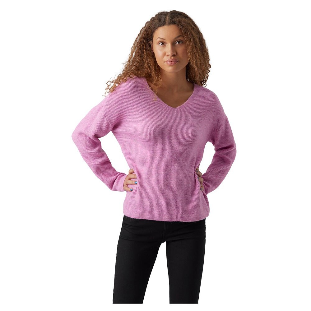 

Свитер Vero Moda Crew Lefile V-Neck, розовый