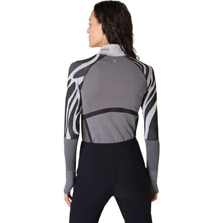 

Топ с абстрактным базовым слоем на молнии Tech 1/2 — женский Sweaty Betty, черный