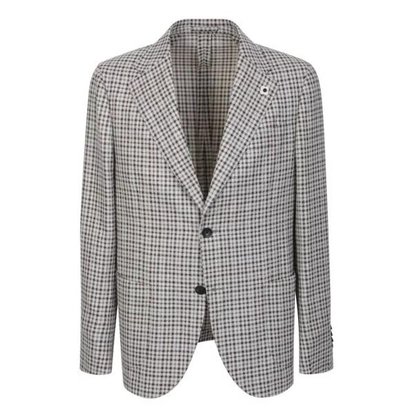 

Куртка checked single-breasted beige jacket Lardini, мультиколор