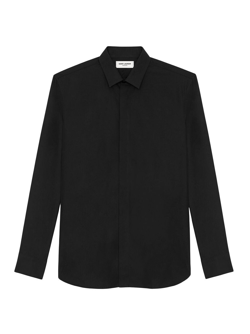 

Рубашка с воротником Yves из хлопкового поплина Saint Laurent, черный